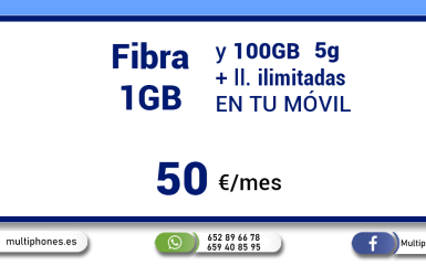 O2 – FIBRA 1GB + FIJO + 100GB MOVIL