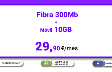Finetwork Fibra 300Mb + Móvil 10GB