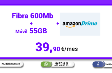 Finetwork Fibra 600Mb + 55GB + amazon prime
