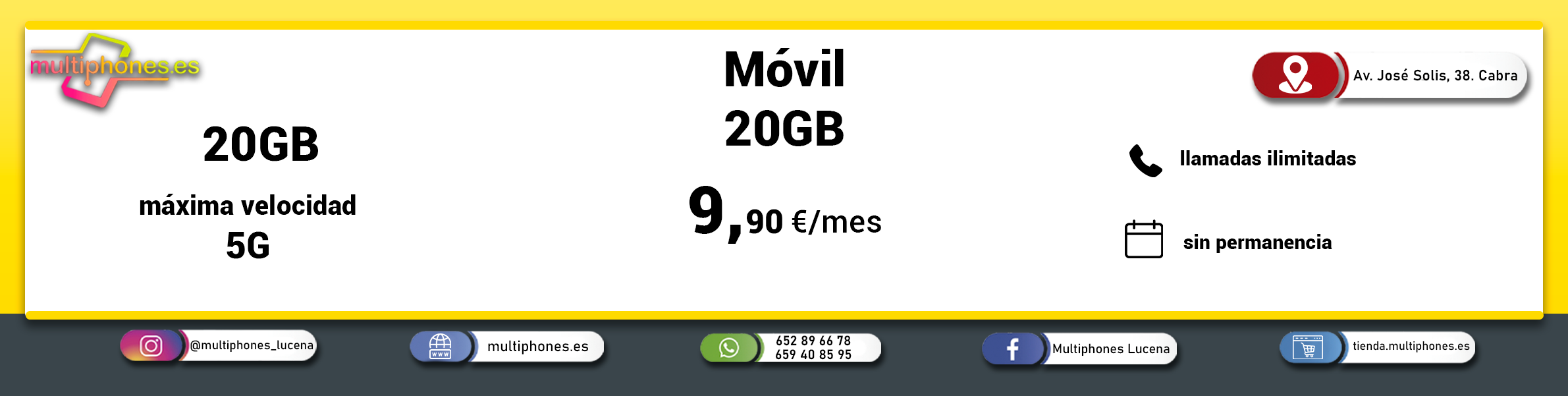 MASMOVIL – MÓVIL 20GB y llamadas ilimitadas.