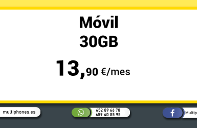 MASMOVIL – MÓVIL 30GB y llamadas ilimitadas.